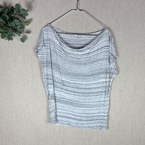 Cabi Gray Short Sleeve Top Large